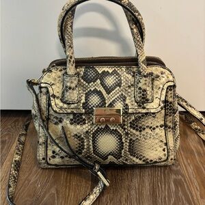 Authentic Tory Burch Elise Snakeskin Embossed Mini Bag with Removable Crossbody